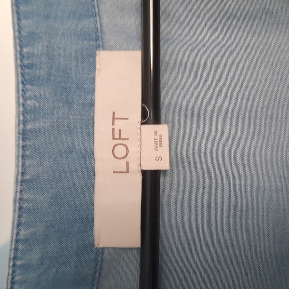 LOFT Blue Wrap Around Top - Picture 2 of 8